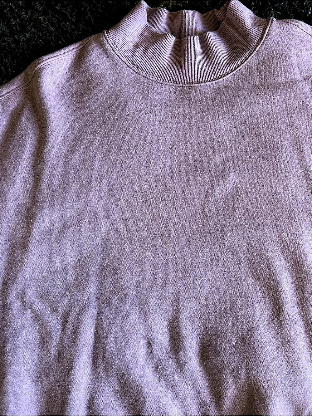 SKIMS Cotton Fleece Mock Neck Pullover Pink Sweatshirt - Picture 4 of 4